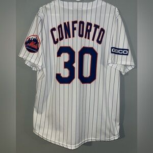 Michael Conforto New York Mets White Pinstripe MLB Baseball Jersey Men’s Large